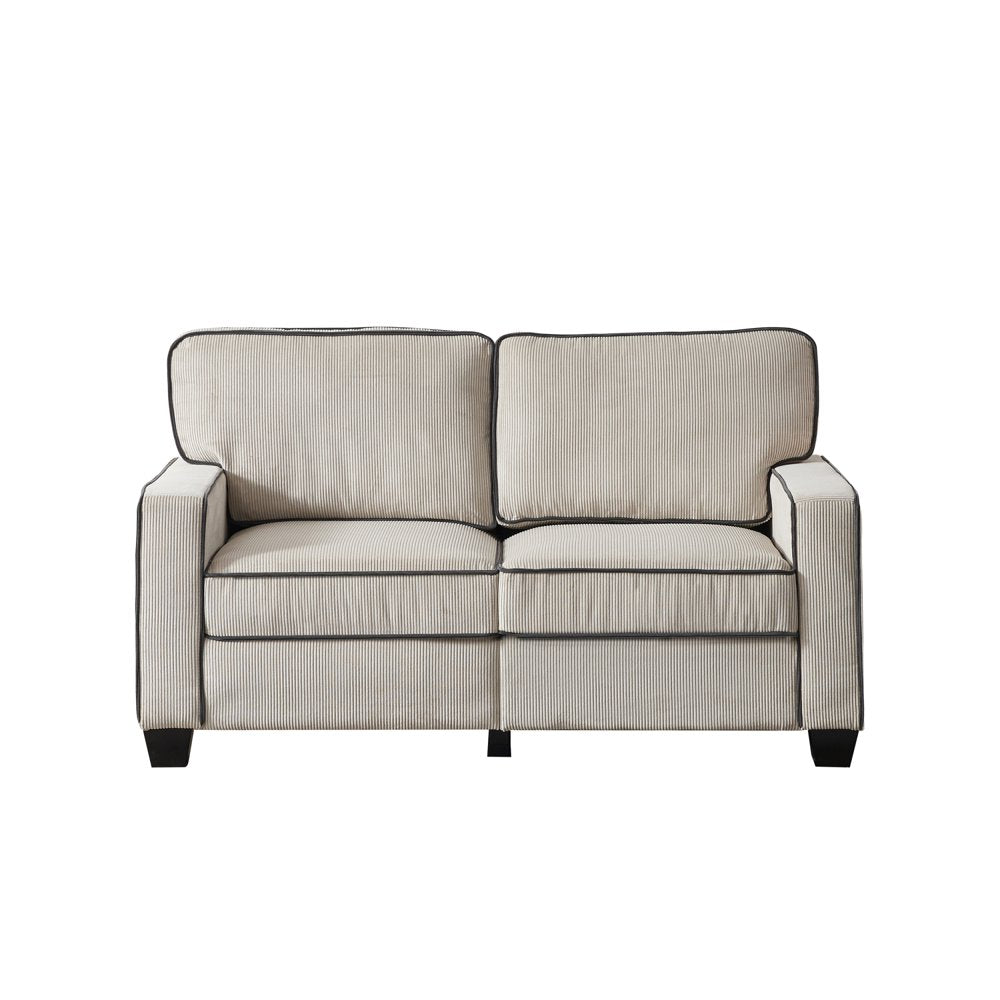 Beige Corduroy Loveseats for Living Room with Storage