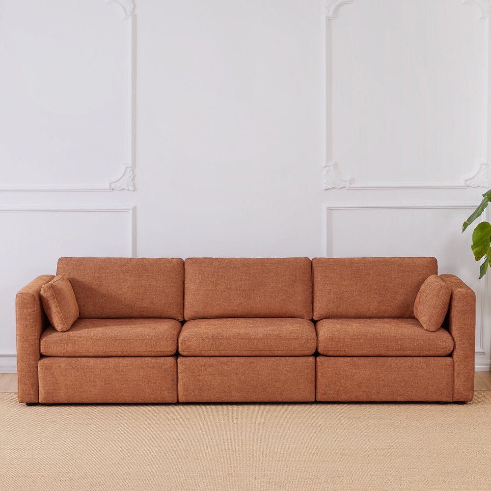 L Shaped Modular Oversized Corduroy Couch with Storage Ottoman