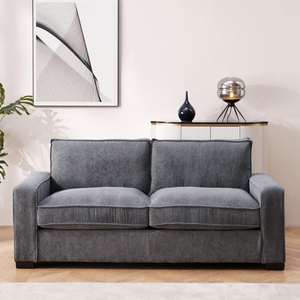 3 Seater Luxe Oversized Corduroy Couch with Sleek Design