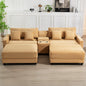 Modern U-Shape Oversized Corduroy Couch with 2 Ottoman