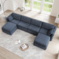 L Shaped Modular Oversized Corduroy Couch with Storage Ottoman