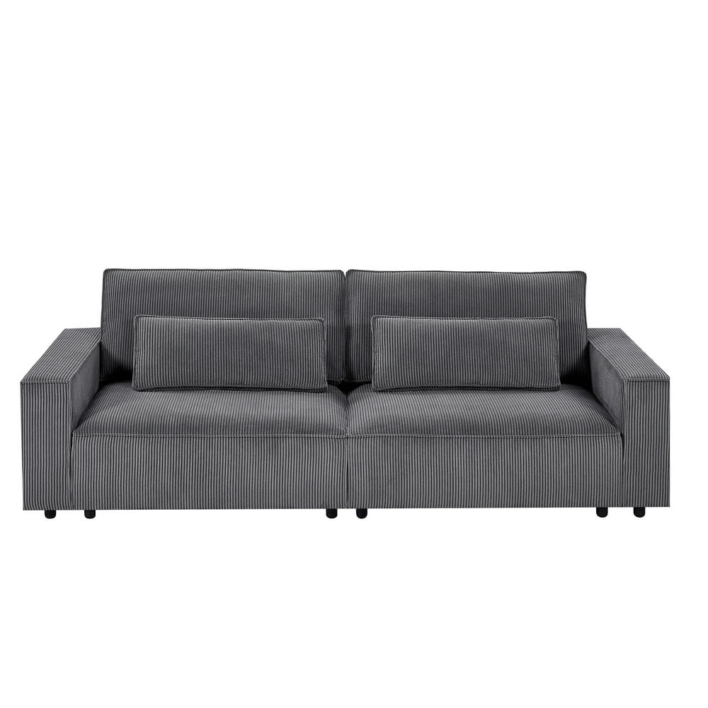 105.5" Modern Oversized Corduroy Couch with 9‘’ Wide Armrests & 28'' Deep Seat