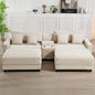 Modern U-Shape Oversized Corduroy Couch with 2 Ottoman