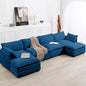 76.8" Modern 2 Seater Navy Corduroy Loveseats for Living Room