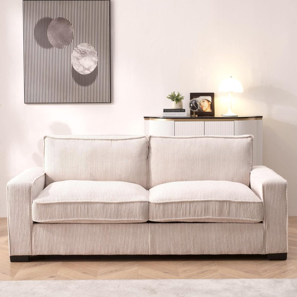 3 Seater Luxe Oversized Corduroy Couch with Sleek Design