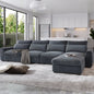 5 Seat Modern L-Shape Feather Filled Oversized Corduroy Couch with Reversible Chaise