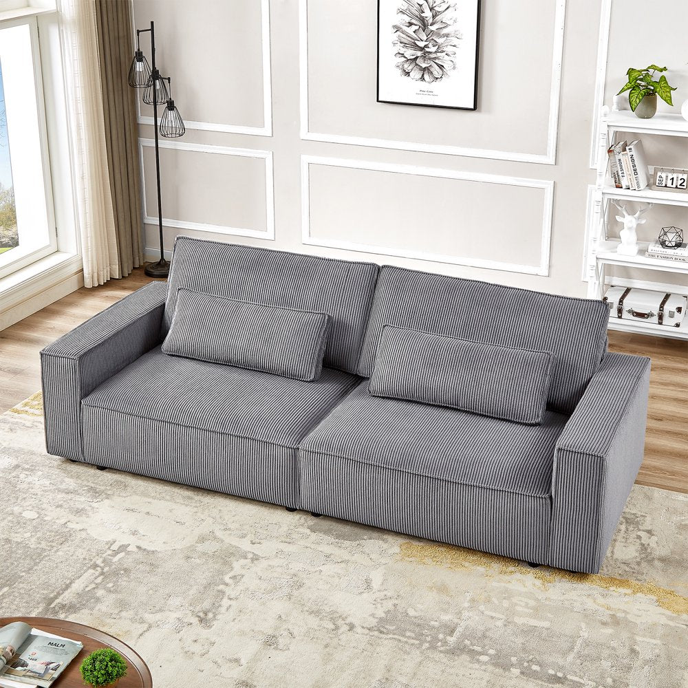 105.5" Modern Oversized Corduroy Couch with 9‘’ Wide Armrests & 28'' Deep Seat