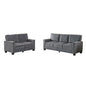 57 Inch 2 Seater Dark Gray Corduroy Loveseats with Storage Box & 6 Wood Legs