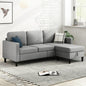 Free Combination Sectional Beige Oversized Corduroy Couch with Movable Ottoman