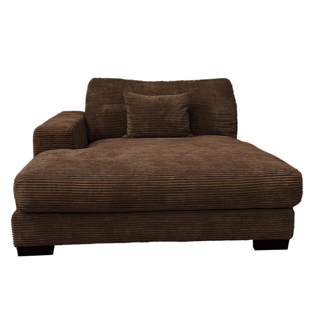 3-piece Left-Facing Luxurious Brown Corduroy  Sectional Couch