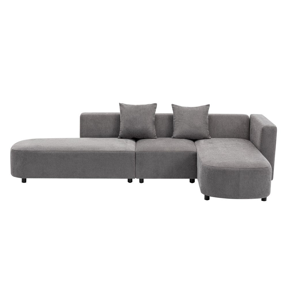 5-Seater Modern L-Shaped Oversized Corduroy Couch with Solid Wood Frame