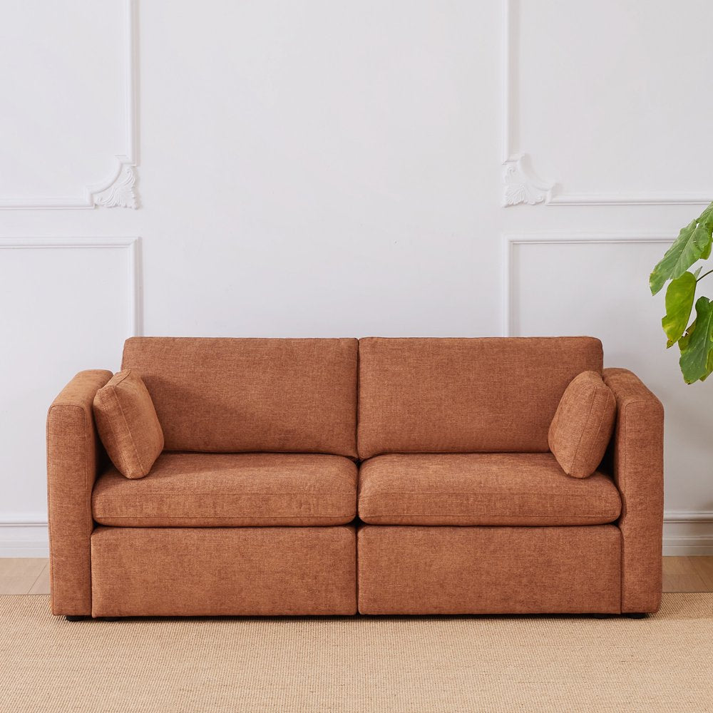 L Shaped Modular Oversized Corduroy Couch with Storage Ottoman