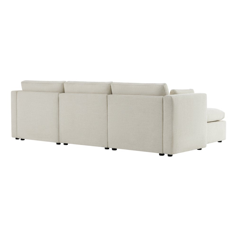 L Shaped Modular Oversized Corduroy Couch with Storage Ottoman