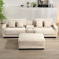 Modern U-Shape Oversized Corduroy Couch with 2 Ottoman