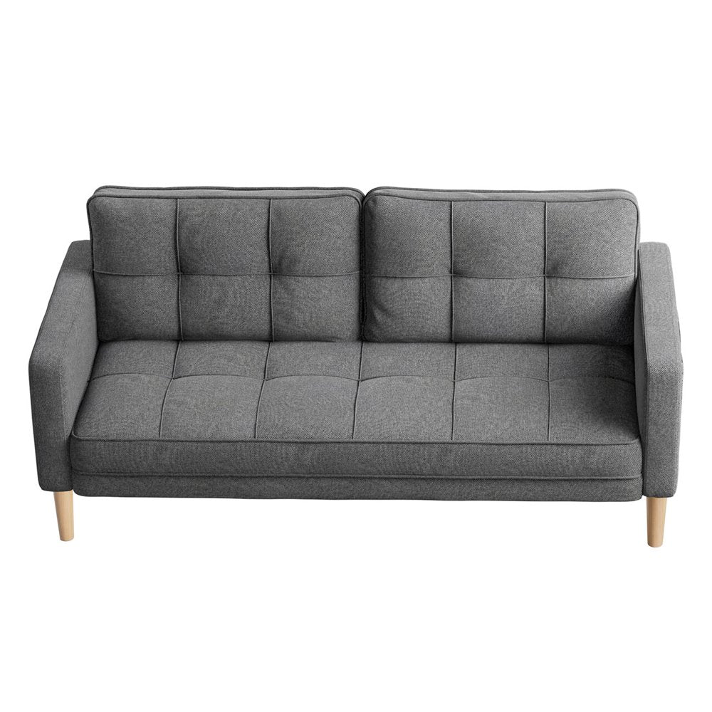 Gray Oversized Corduroy Couch with Large Storage Pockets