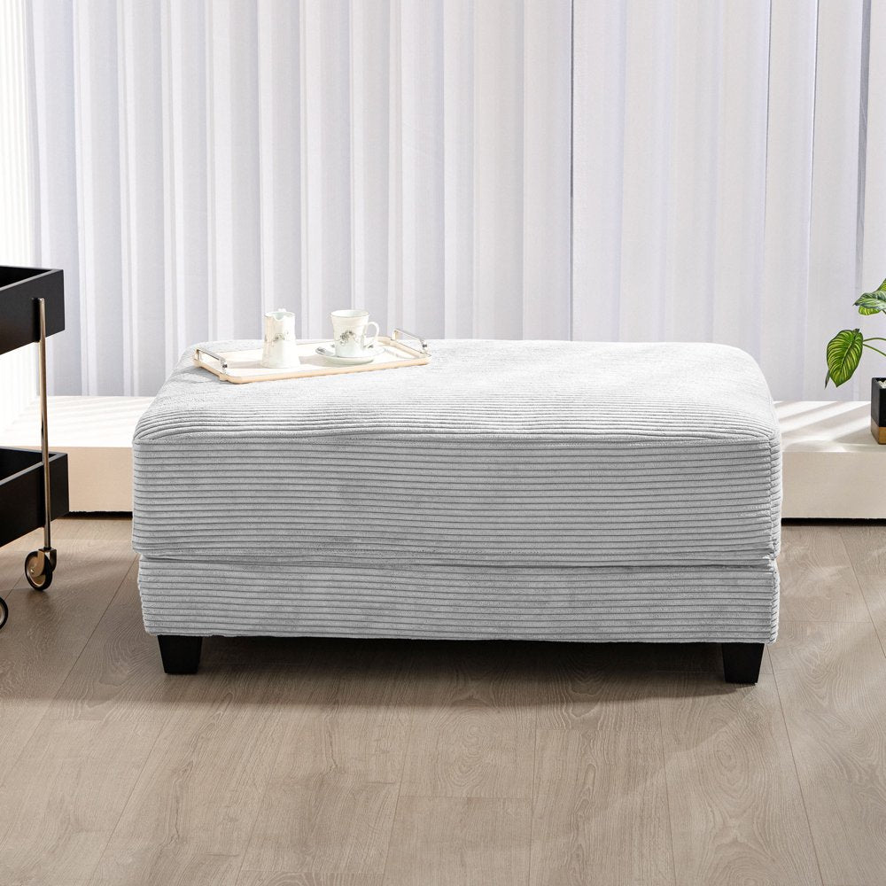 Modern U-Shape Oversized Corduroy Couch with 2 Ottoman