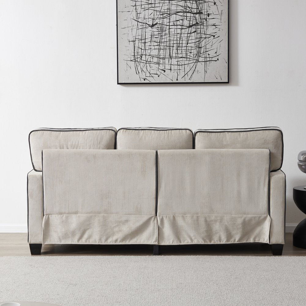 Modern Oversized Corduroy Couch with 2 Removable Storage Boxes