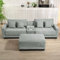 Modern U-Shape Oversized Corduroy Couch with 2 Ottoman