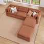 L Shaped Modular Oversized Corduroy Couch with Storage Ottoman