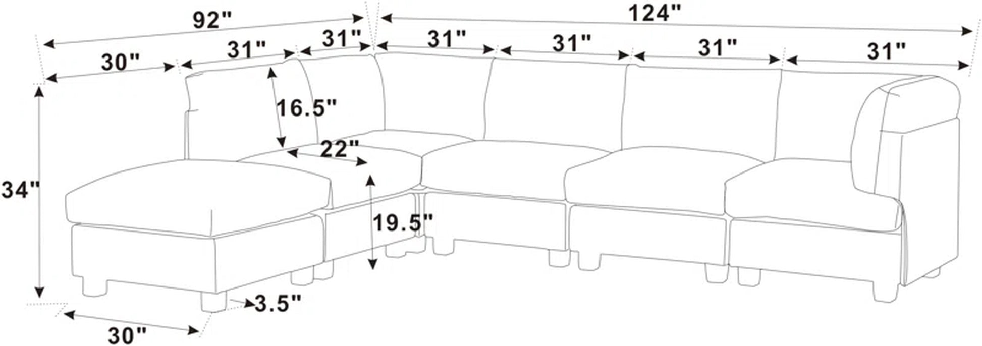 Metropolitan Comfort 6-Piece Lounge Set