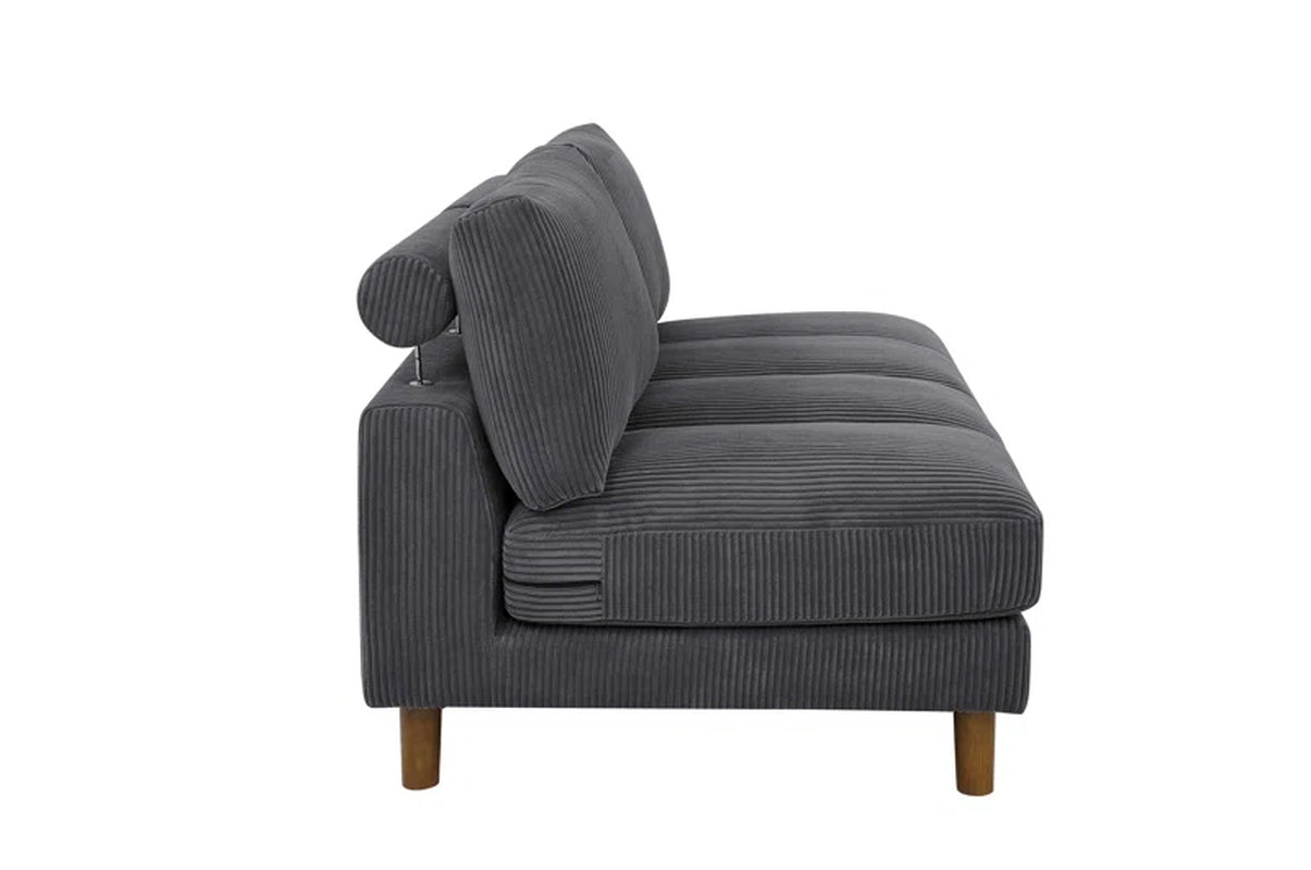 Greek 57'' Upholstered Corduroy Loveseat