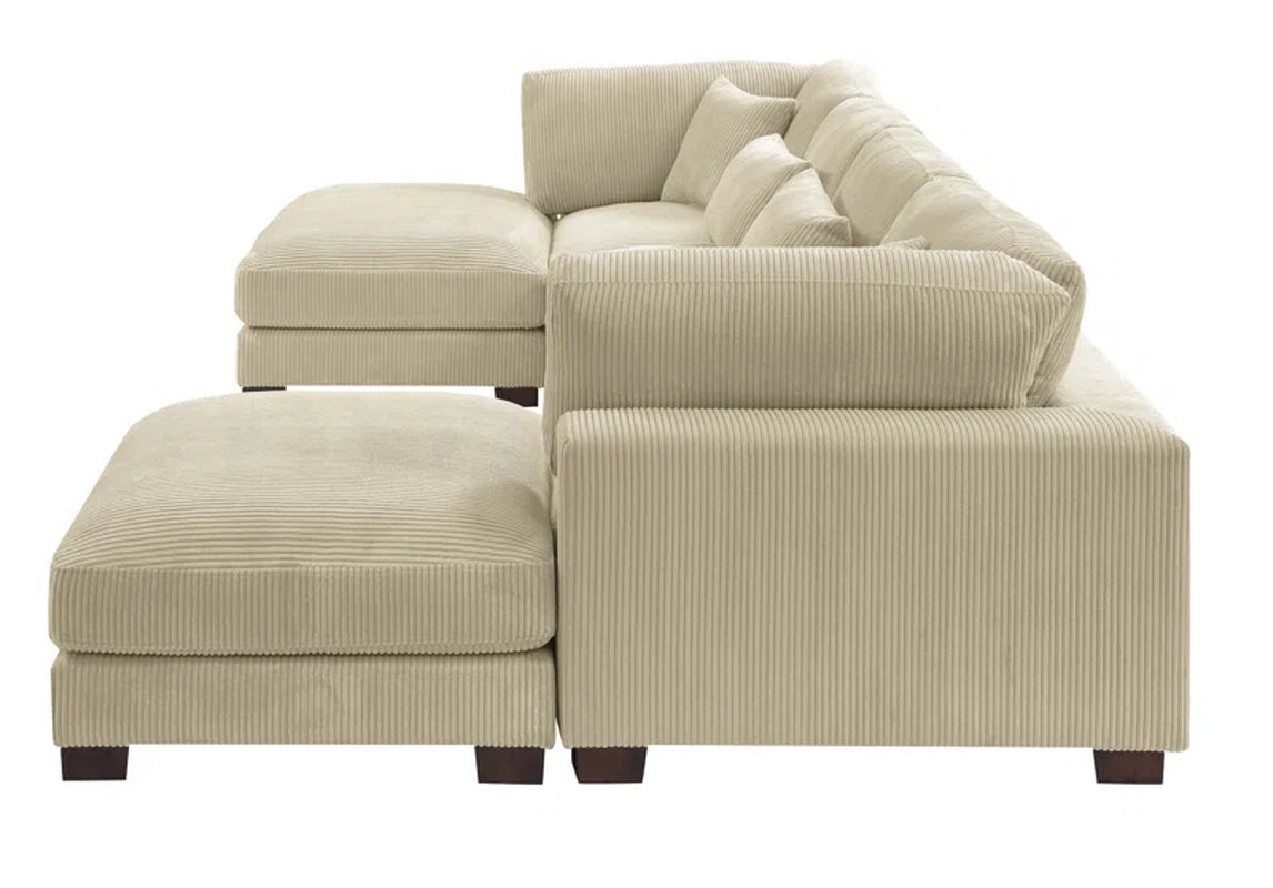 Andreco 6 - Piece Modular Corduroy Sectional