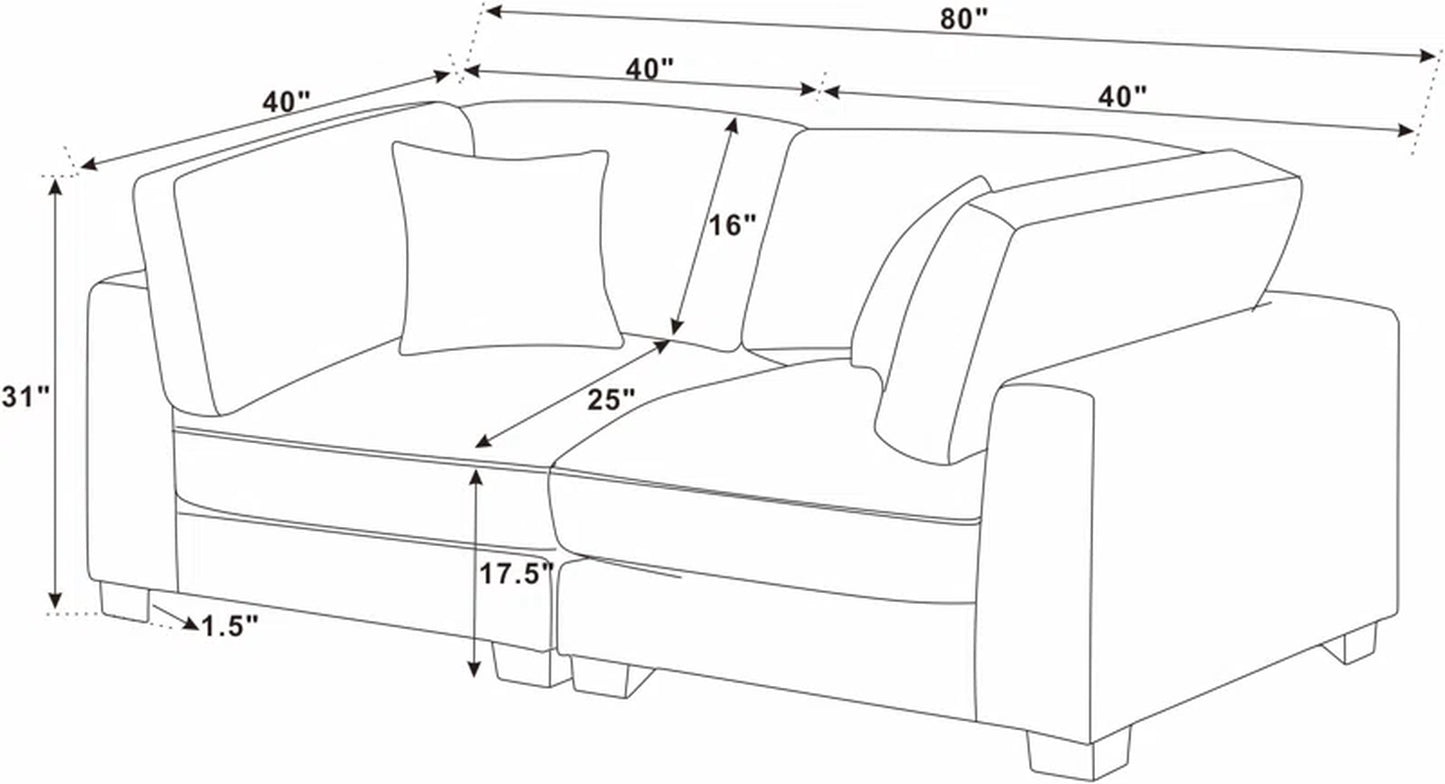 Athena 80'' Upholstered Loveseat | Corduroy Loveseat