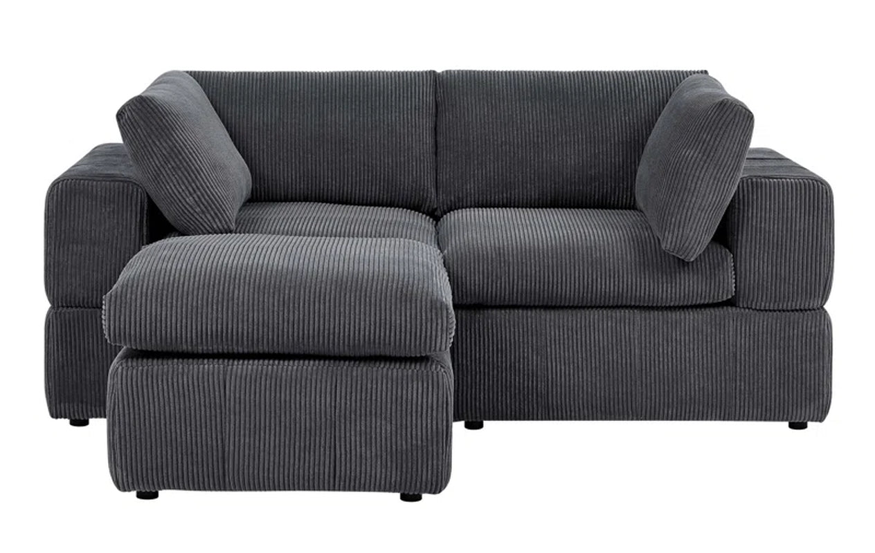 Andrielle Sophistication Grey Corduroy Couch