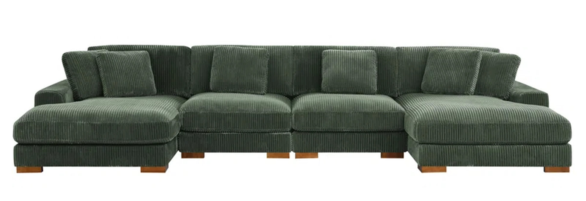 4 - Piece Upholstered Sectional Corduroy Couch