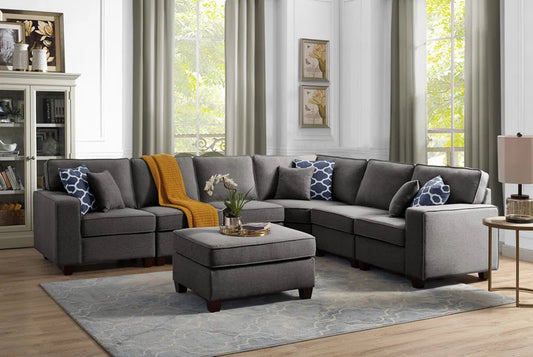 Forbestown 7 - Piece Upholstered Sectional Corduroy Couch