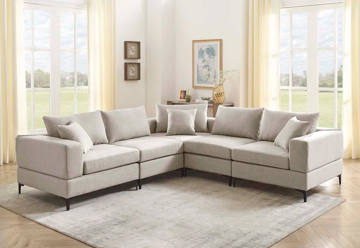 Quintara 5 - Piece Upholstered Sectional Corduroy Couch