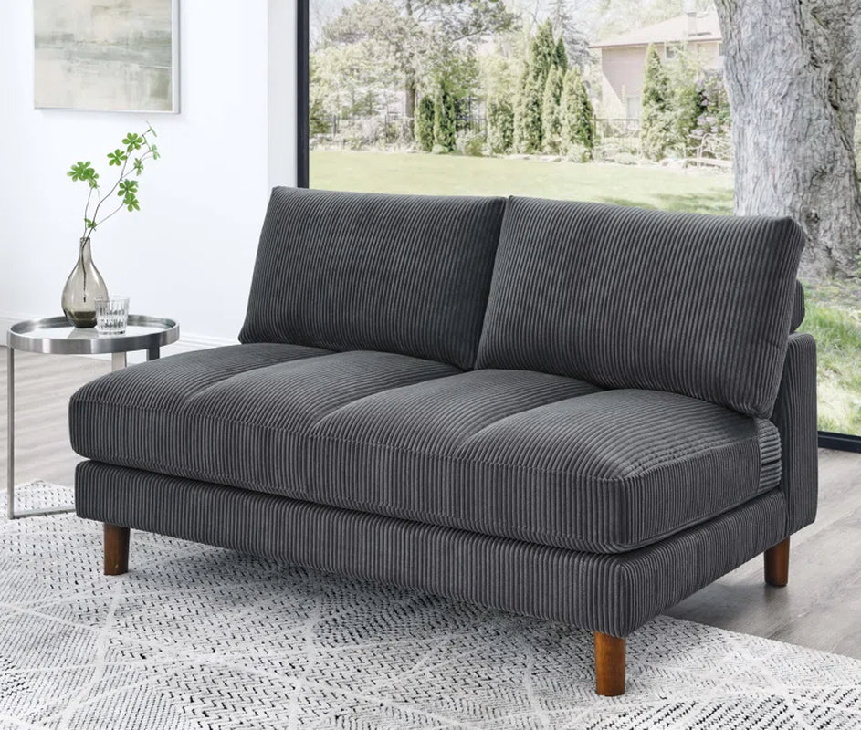 Greek 57'' Upholstered Corduroy Loveseat