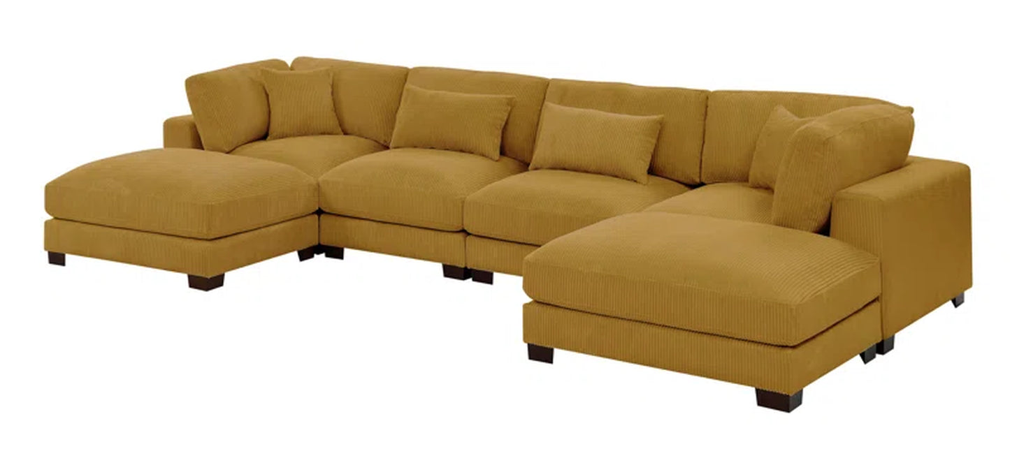 Andreco 6 - Piece Modular Corduroy Sectional