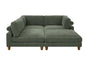 Barbarette Palatial 133.5'' Corduroy Reversible Modular Sectional Corduroy Couch