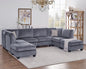 Serene Elegance 120" Wide Symmetrical Modular Sectional with Ottoman