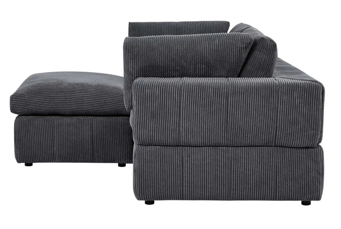 Andrielle Sophistication Grey Corduroy Couch