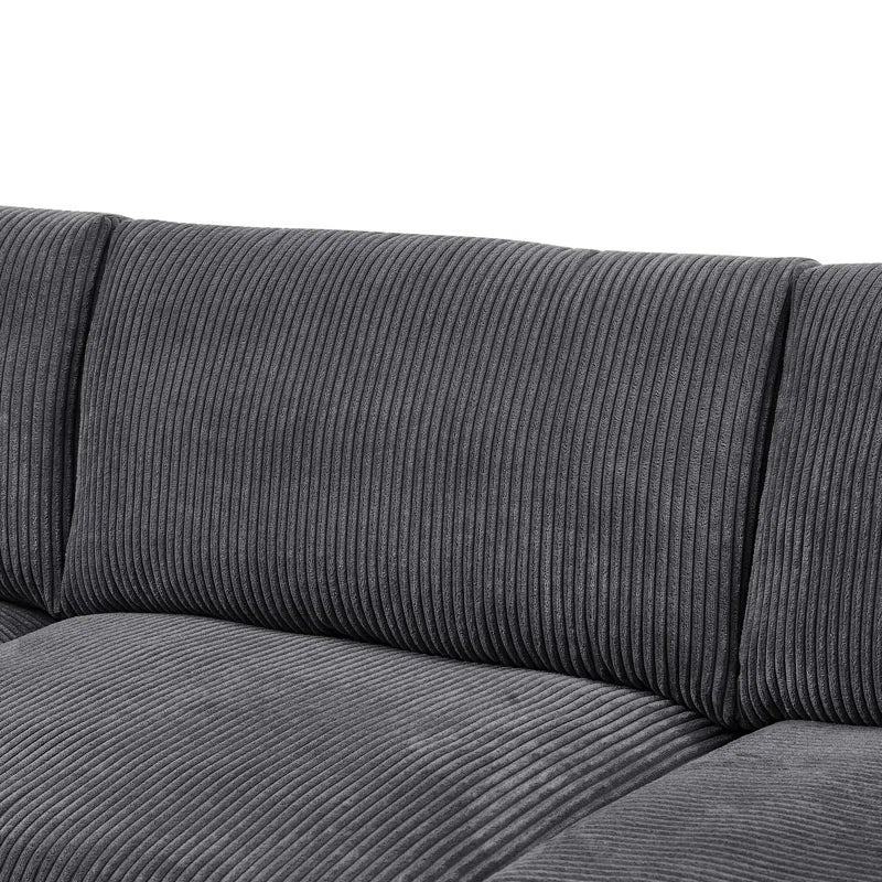 Andrielle Sophistication Grey Corduroy Couch