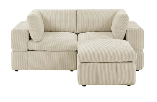 Andrielle Mountain Whisper 3-Piece Upholstered Sectional in Beige