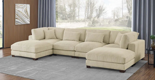 Andreco 6 - Piece Modular Corduroy Sectional