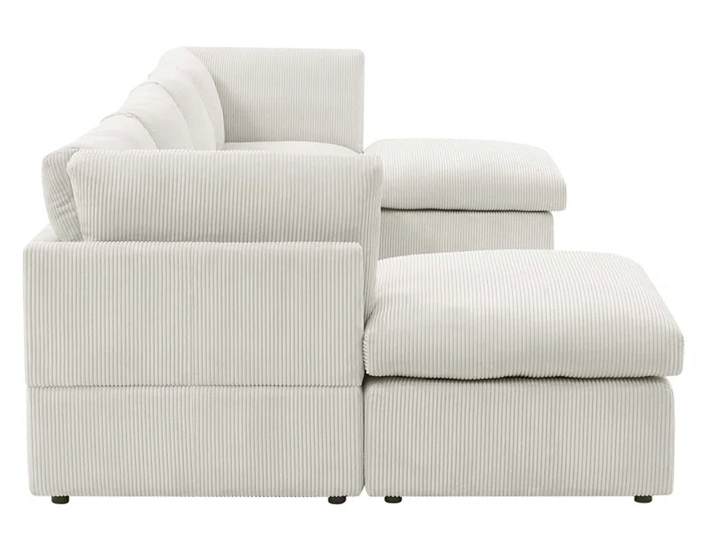 Amulya Deluxe 3-Piece Upholstered Sectional Corduroy Couch