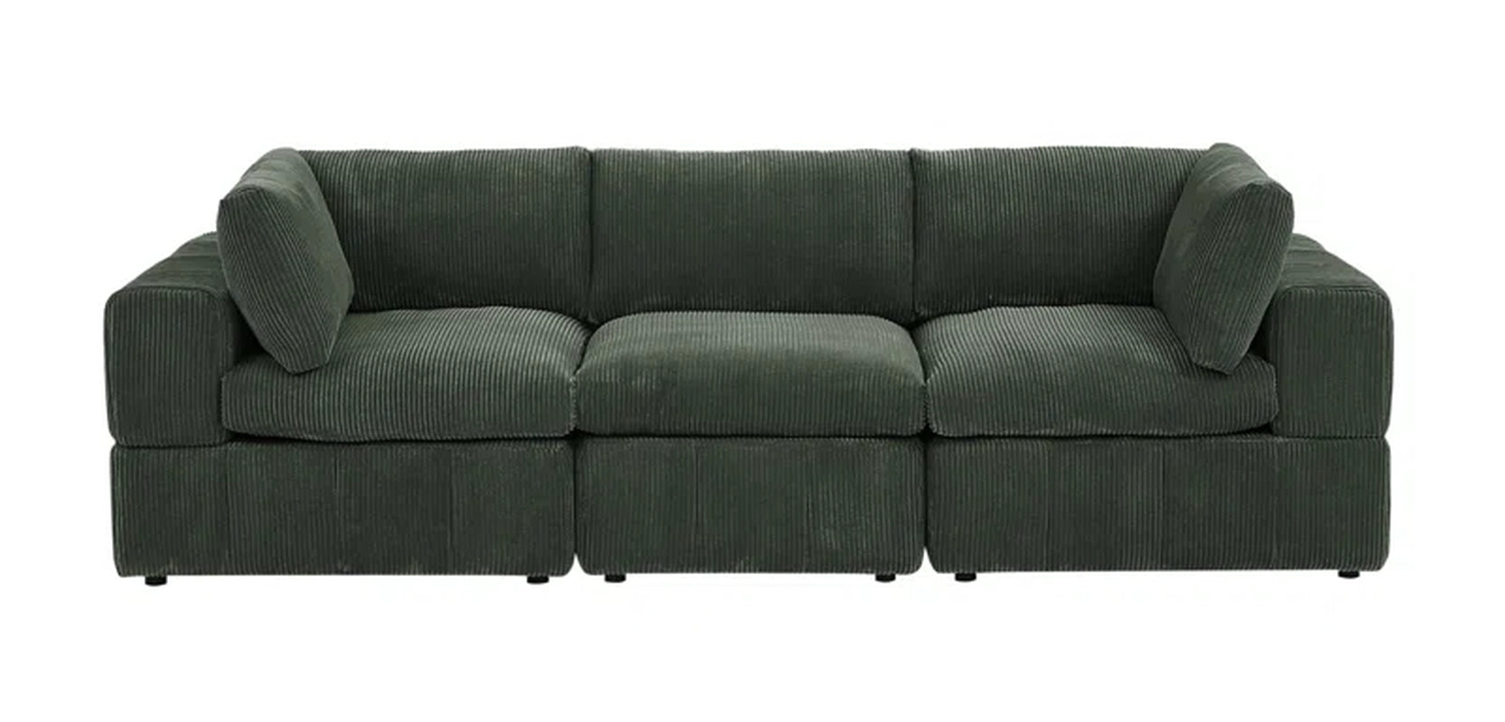 Atis Enchanted Grove Green Corduroy Couch