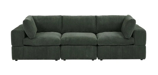 Atis Enchanted Grove Green Corduroy Couch