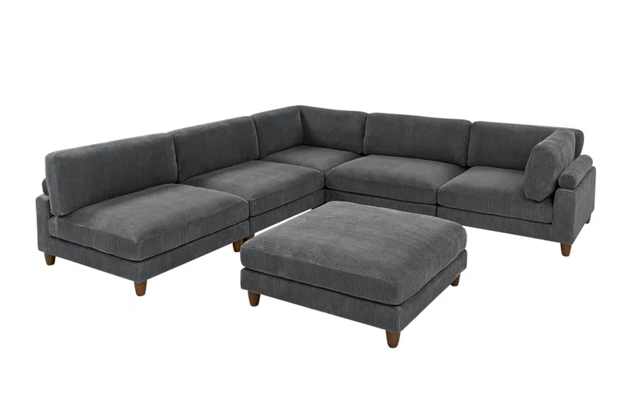 Harbor Luxe 6 - Piece Corduroy Sectional