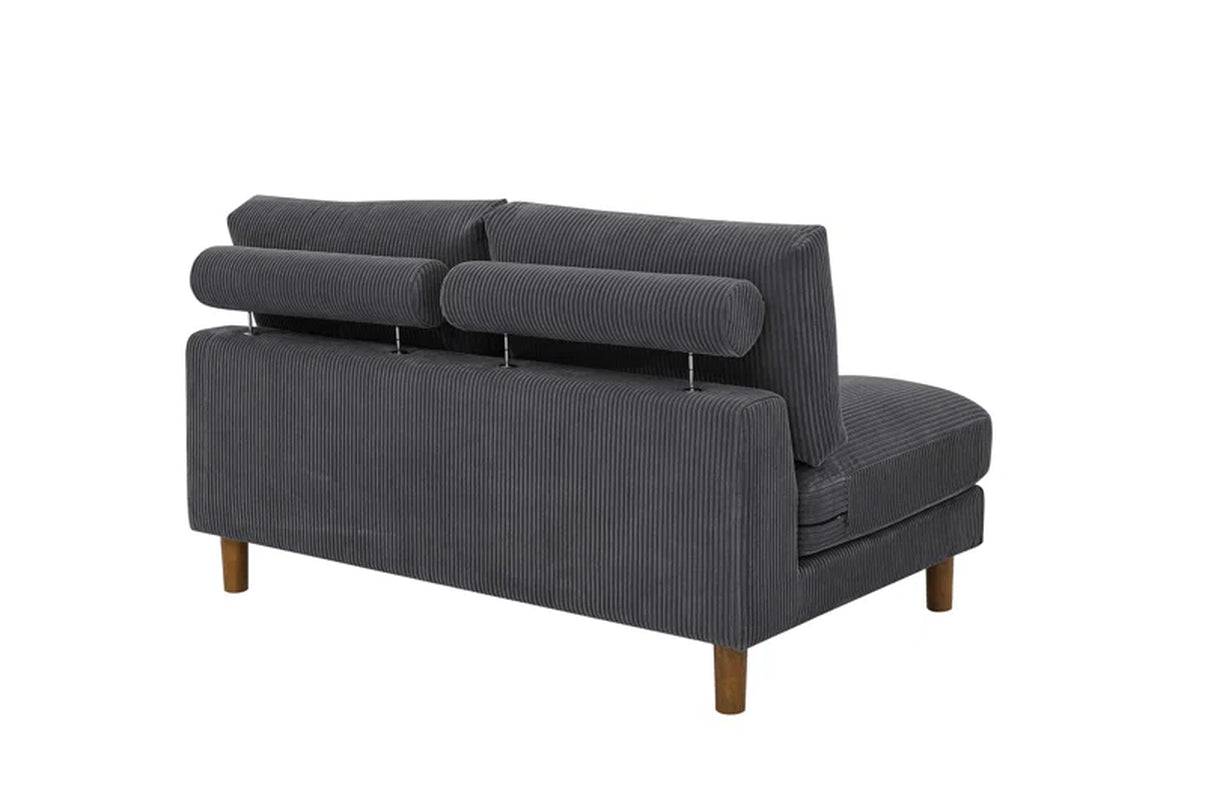 Greek 57'' Upholstered Corduroy Loveseat