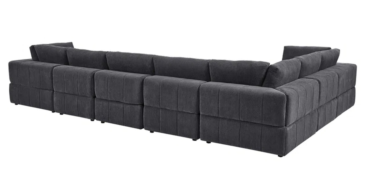 Aneea 8 - Piece Upholstered Sectional Corduroy Couch