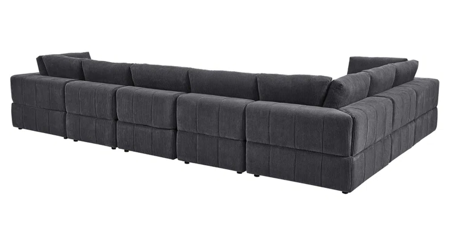 Aneea 8 - Piece Upholstered Sectional Corduroy Couch